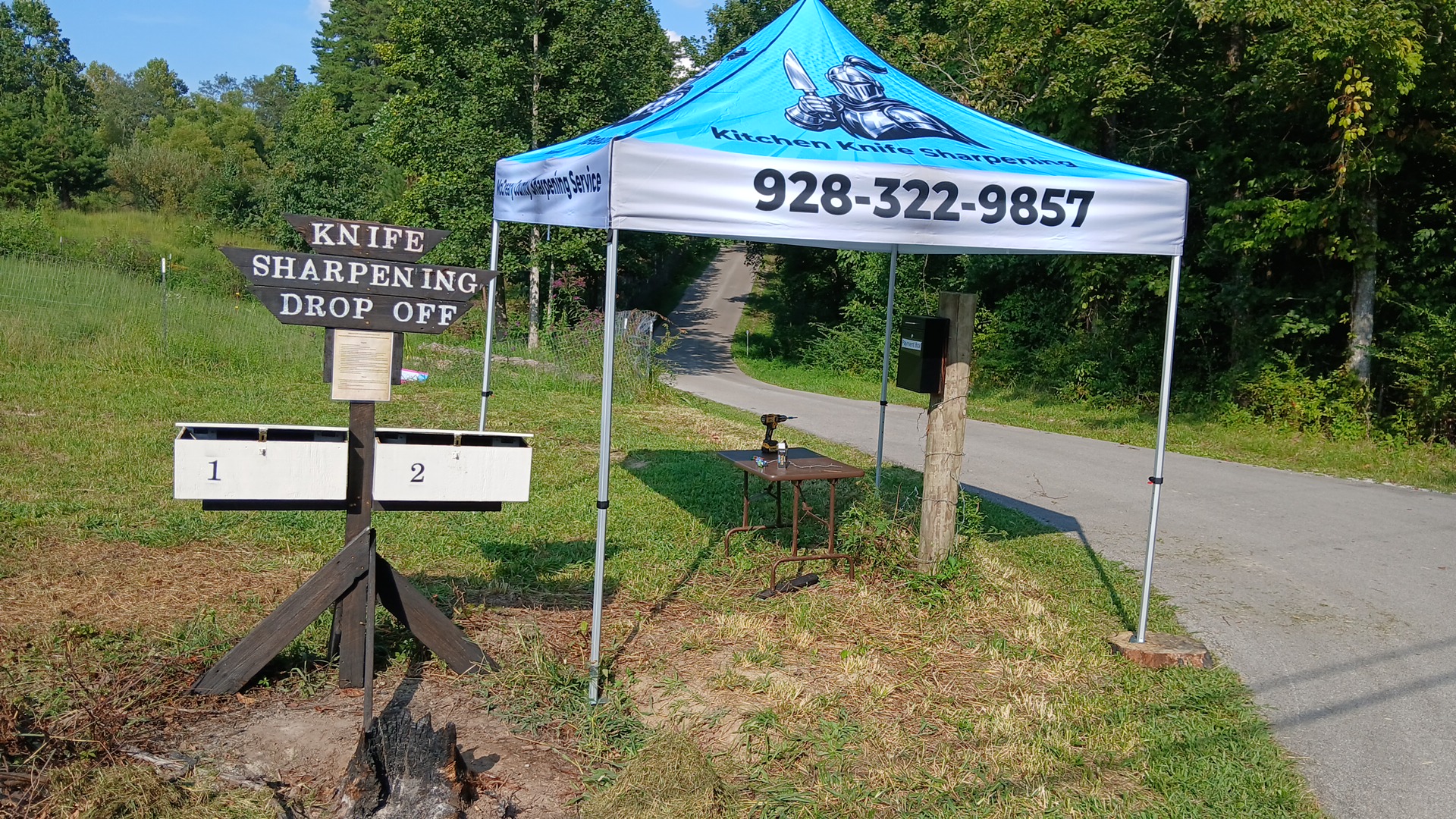Knife drop-off location